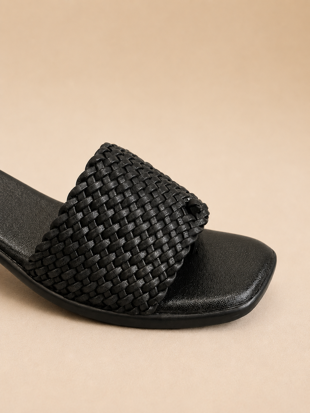 Woven block heels - Black