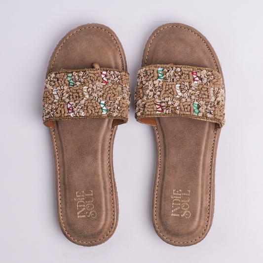 Gingham Flats - Brown