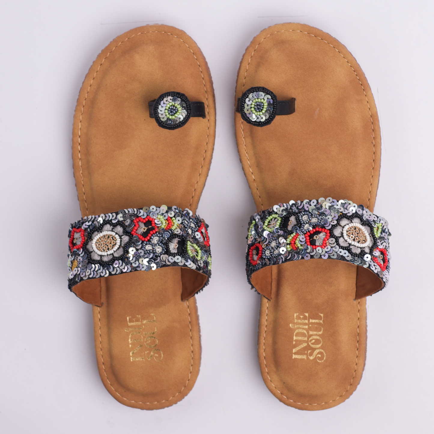 Blossom Kolhapuris - Black