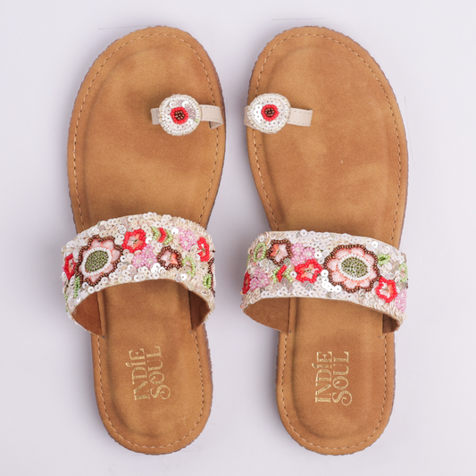 Blossom Kolhapuris - Cream