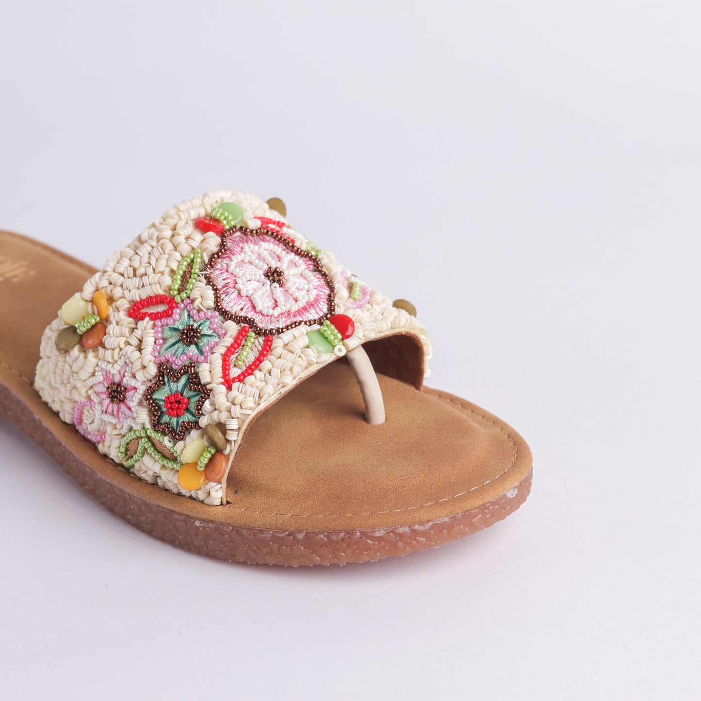 Beaded Daisy Flats - Ivory
