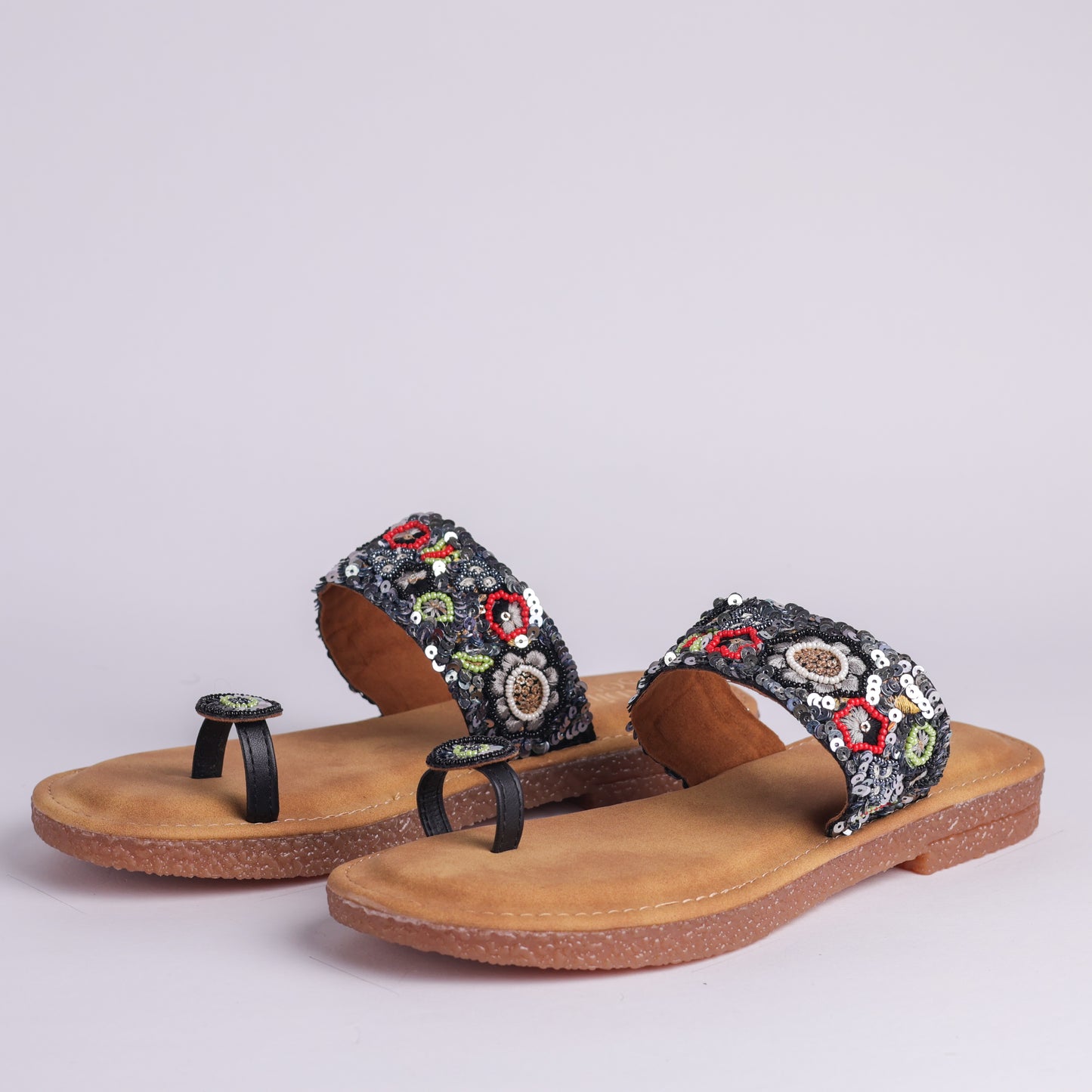 Blossom Kolhapuris - Black