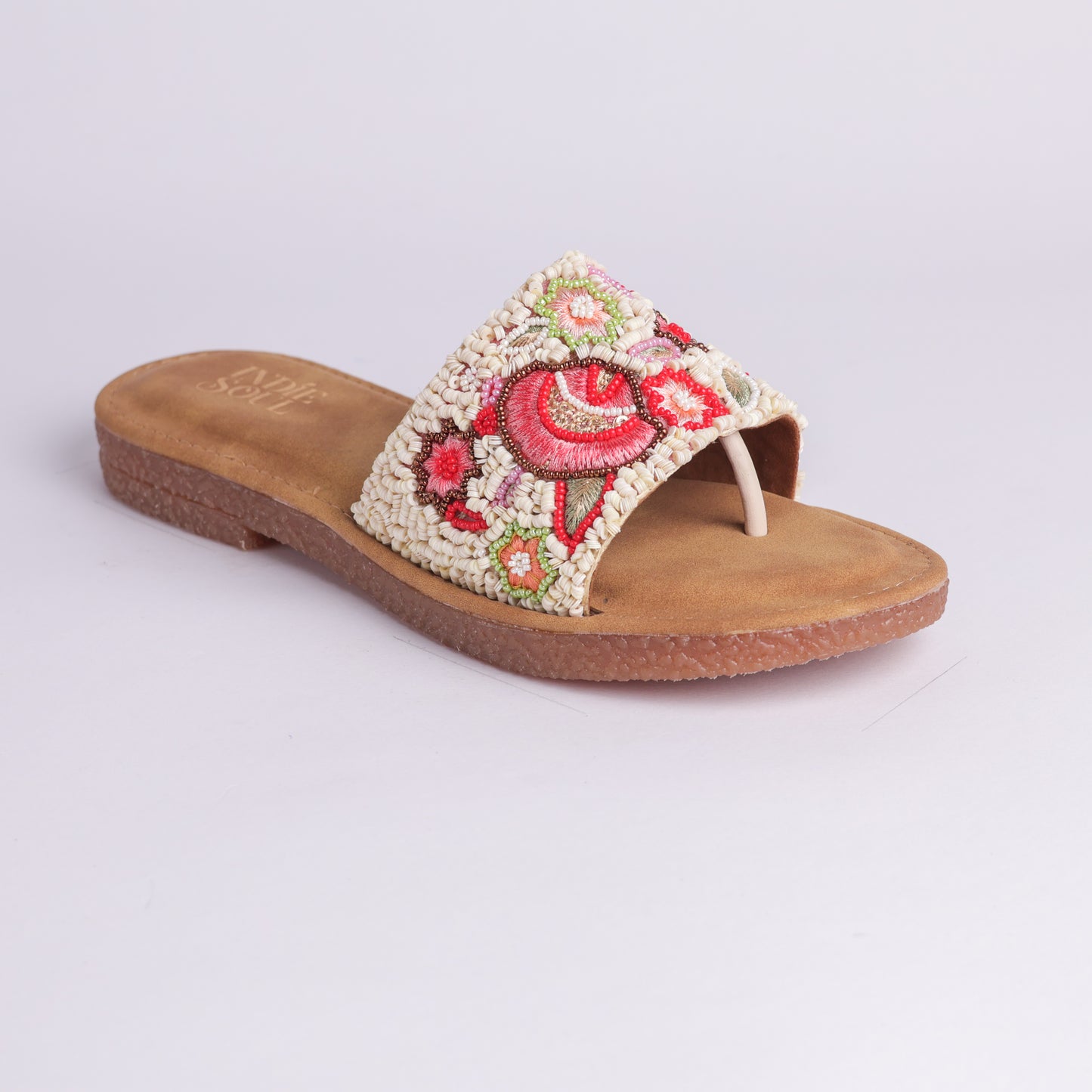 Beaded Sea Shell Flats - Ivory
